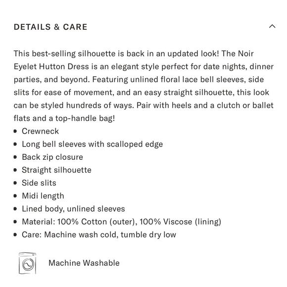 TUCKERNUCK Noir Eyelet Hutton Dress NWT Size XL - Picture 6 of 9